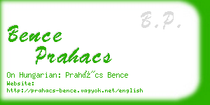 bence prahacs business card